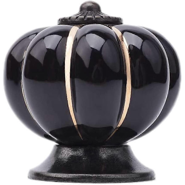 6 Pieces Ceramic Drawer Knobs Ceramic Door Knobs Pumpkin Shaped Cabinet Knobs Furniture Cabinet Knobs with Screws for Furniture, Kitchen Cabinets, Drawers