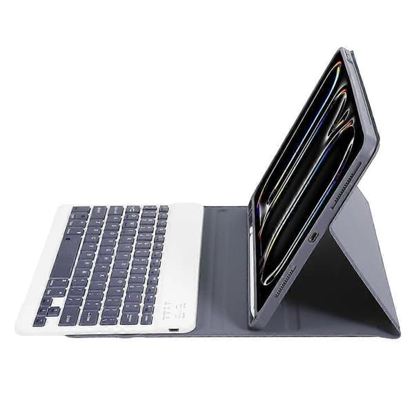 A13B Leather+TPU Tablet Case Bluetooth Keyboard Case with Pen Holder for iPad Pro 11 (2024)