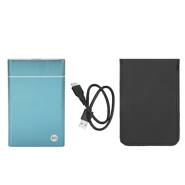 2,5 tum Ultrasmal Bärbar Extern Hårddisk HDD Upp till 5 Gbps USB 3.0 Gränssnitt Mobil Hårddisk för PC Laptop Blå 80 GB