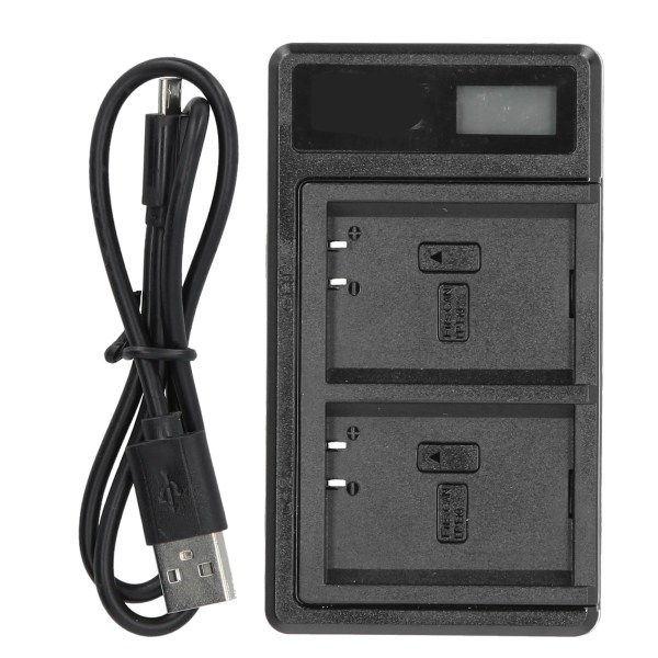Bærbar dobbelt USB-kamera batterioplader med LCD-skærm - Kompatibel med LPE10