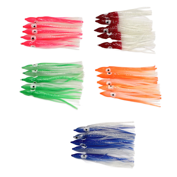 25 st Betes för Fiske Levande Design Silikonmaterial Bittålig Lysande Fiskebete för Lax 10cm