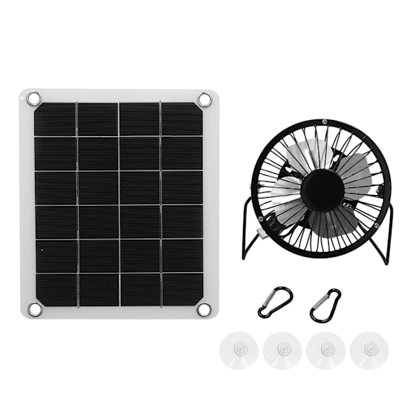 10W solcellepanel ladersett med vifte og to USB-hunporter for utendørs hønsehus gård