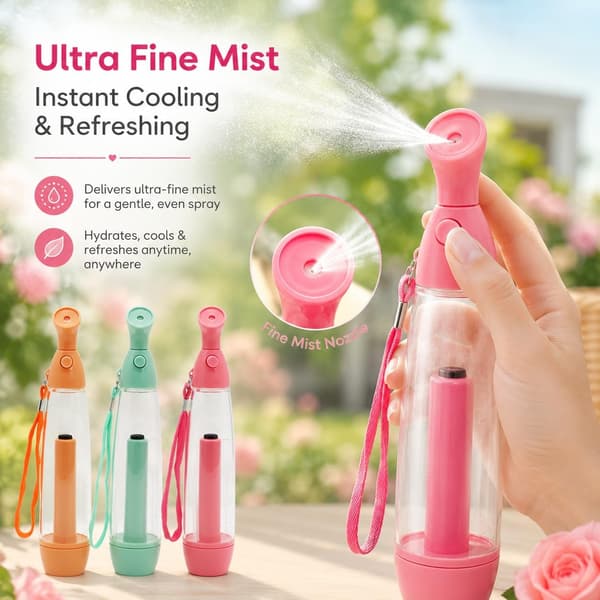 En uppsättning med 3 bärbara plastsprayflaskor – perfekt för stranden, resor och varmt väder.