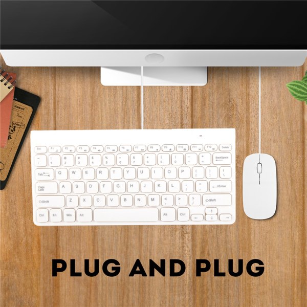 Slankt USB-tastatur og optisk mussæt til bærbar pc