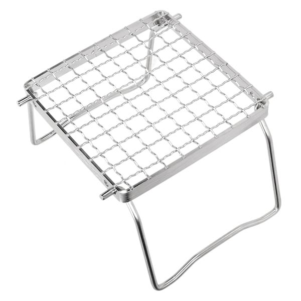 Bärbar lägereld Grill Silver Mini Folding Grillställ Rostfritt stål Campinggrill för utomhusbruk