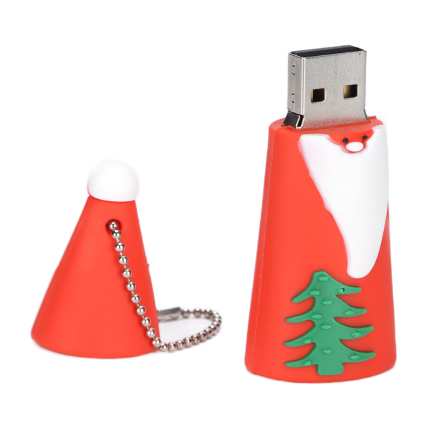U Disk Slitesterk Sterk kompatibilitet Søt Julenisse USB 2.0 Flash Drive Mobil lagringsenhet Rød 32 GB
