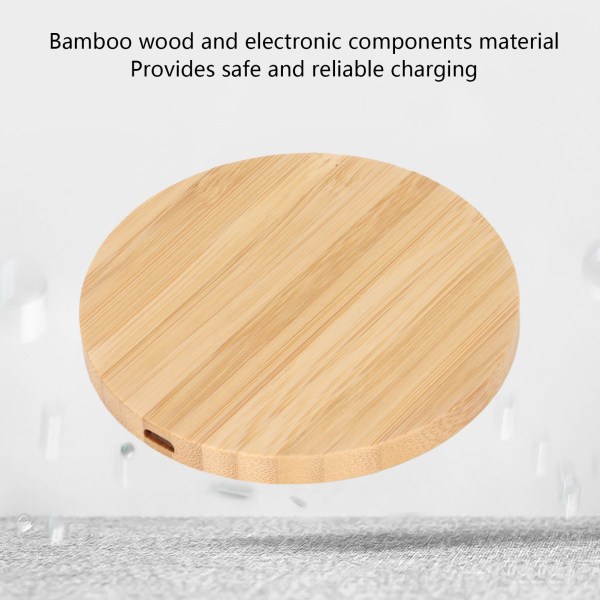 Snabbladdning Bamboo Wood trådlös laddare för hemmakontor