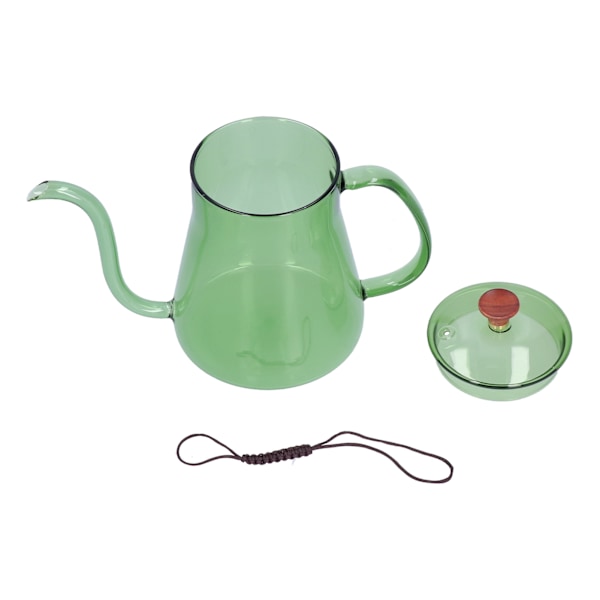 Kaffe Kanne Glass Kaffe Pot 600ML Kaffe Drypp Kanne Lang Tute Kanne for Hjem KjøkkenGrønn