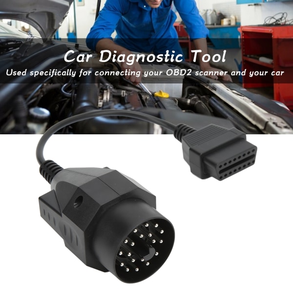 OBD2-adapter for bilskanner - 20Pin til 16Pin, ABS varmebestandig, antialdring