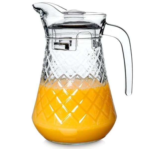 Glas med lock för drycker: vatten, juice, iste & mer