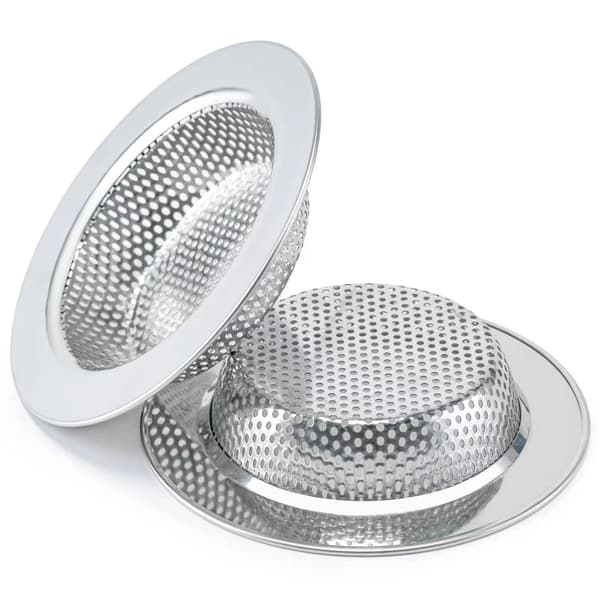 Kökssil, Avloppssil i rostfritt stål, Diskmaskinsäker, Ytterdiameter 4,4 tum/11,2 cm, Innerdiameter 3 tum/7,6 cm, 3-pack