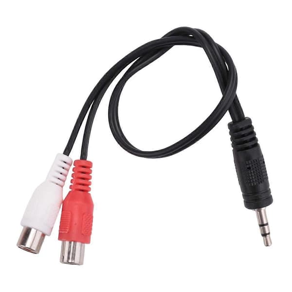 3,5 mm stereoadapter jack til 2 RCA hunnadapter lydkabel, 3,5 mm hann til 2x RCA hunn