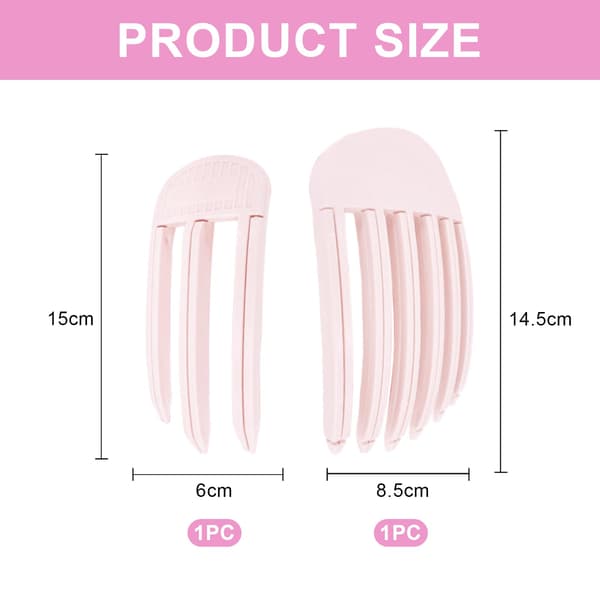 2-pack Locktänger, Hårfästes Locktänger, Fluffig Lugglyftare och Hög Krona Hårstyler (Rosa)
