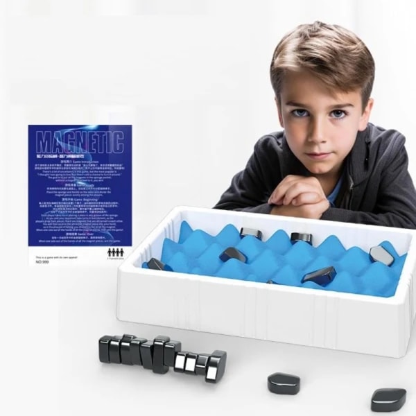 Magnetisk spill familiebrettspill, morsomt skrivebordsmagnetspill strategispill, magnetisk brettspill-A