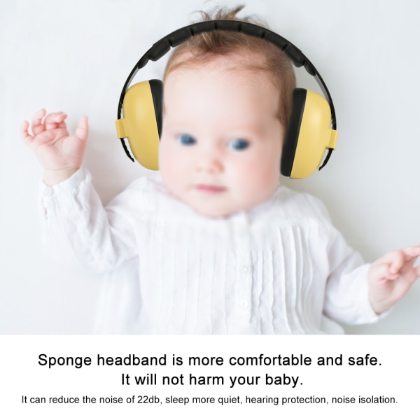 Hørselsvern for søvn Sammenleggbart design Støydempende øreklokke for barn BabyYellow