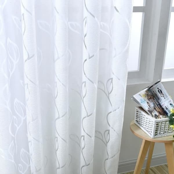 Set med 2 skira gardiner - Heminredning - 100 x 250 cm - Vit White