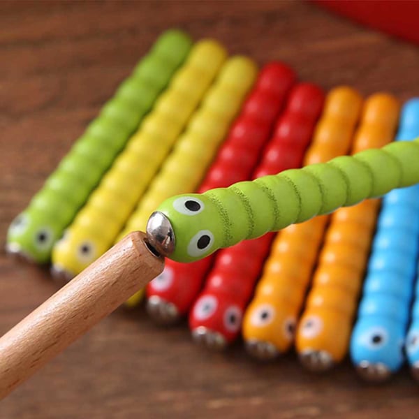 Capture Worm Magnetisk trælegetøj Kid Educational Intelligence Development Legetøj Jordbær