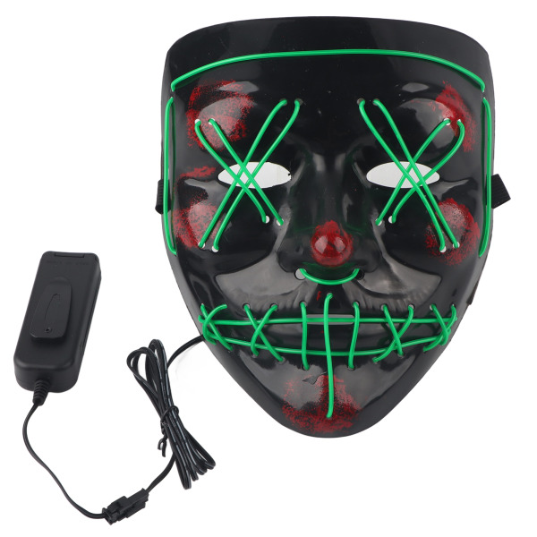 Clown Scary Wire Lighting Mask Tilbehør til Halloween Cosplay Costume Partygreen