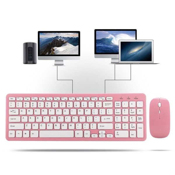 Trådløst mus- og tastatursett for kontor og gaming, for bærbar datamaskin, 3-trinns mikro-mottaker