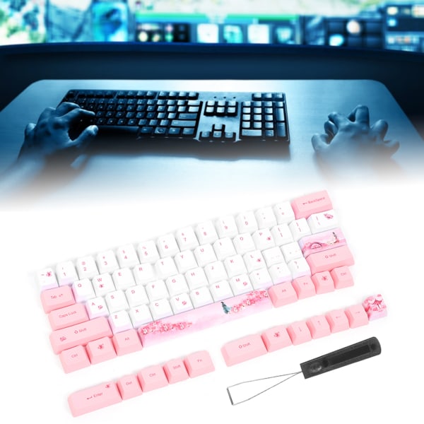 73st Sublimation Keycaps PBT Mekaniskt tangentbord Tillbehör PC-delar med sött mönster6064 Girl-Pattern