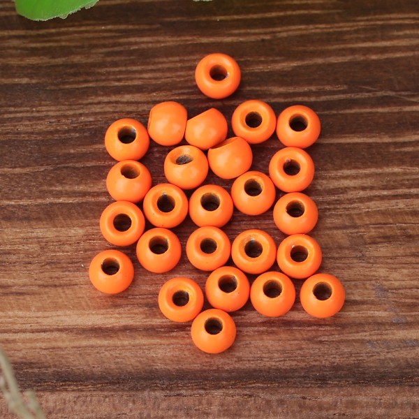 25 st Flybindnings Tungstenlegerade Pärlor Runda Nymfhuvudkula Fiskeutrustning Orange (3,8 mm)