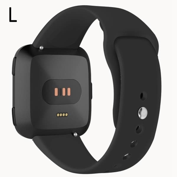 Silikoniranneke Fitbit Versa/Versa 2/Versa Lite - Musta Musta Musta