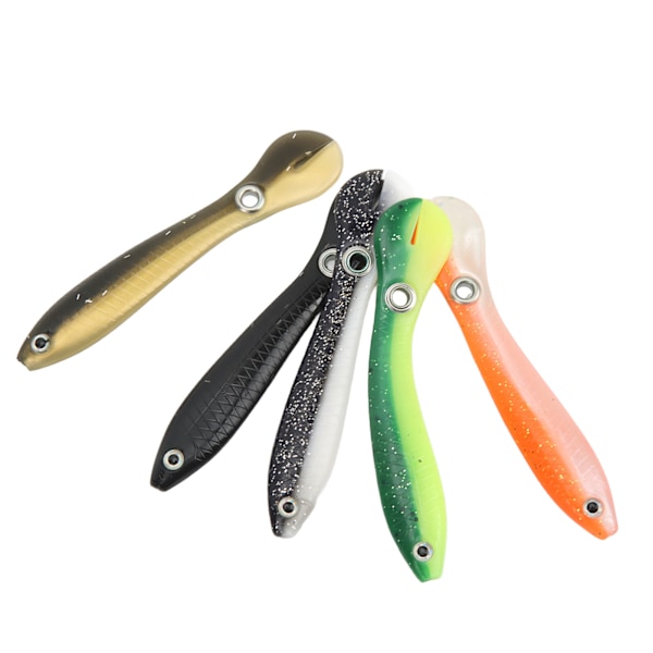 5 st konstgjorda fiskedrag 10 cm 3D-simulering silikonöga Vivid Portable Loach Mjukt bete