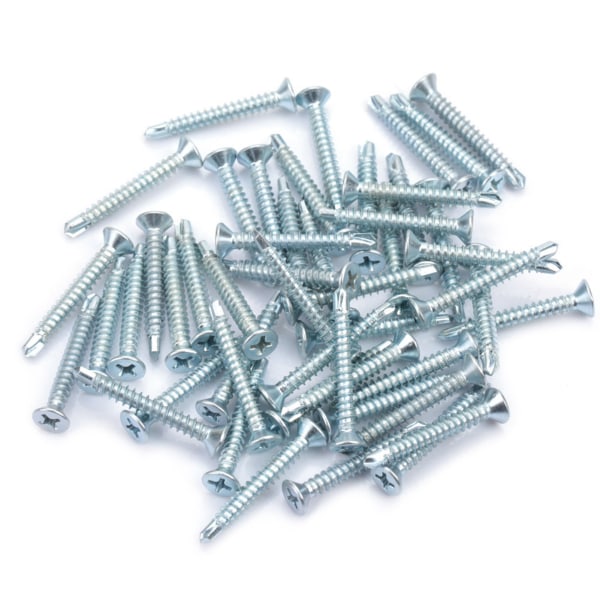 50pcs M4.2 Flat Head Self drilling Self tapping Screws Drilling Tail Screw Set (M4.2*38)