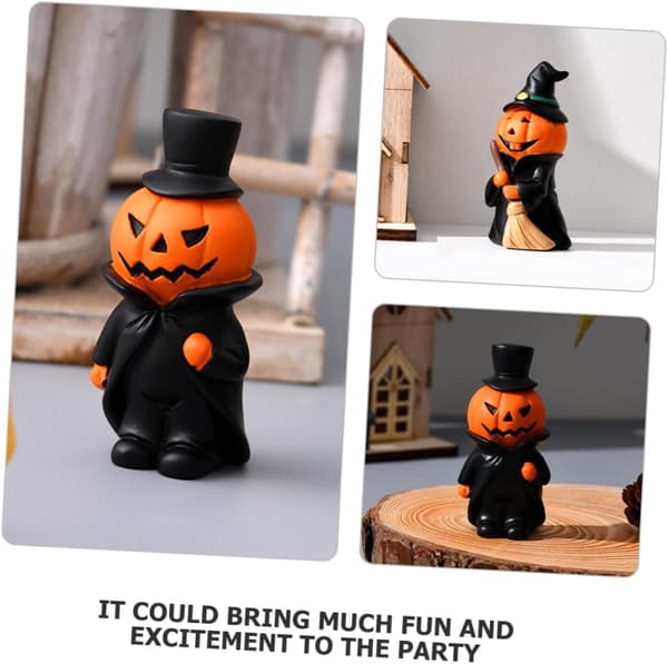 Stykker Halloween-dekorasjon Harpiks Gresskar Dukke Figurer Dekorative Tilbehør