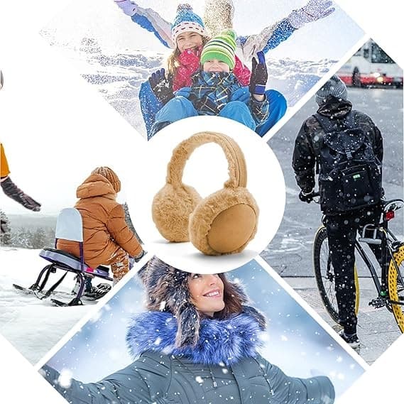 Ørevarmer Vinter Foldbare Varme Ørevarmere Pels Ørevarmer Varmere til Kvinder Piger Brun