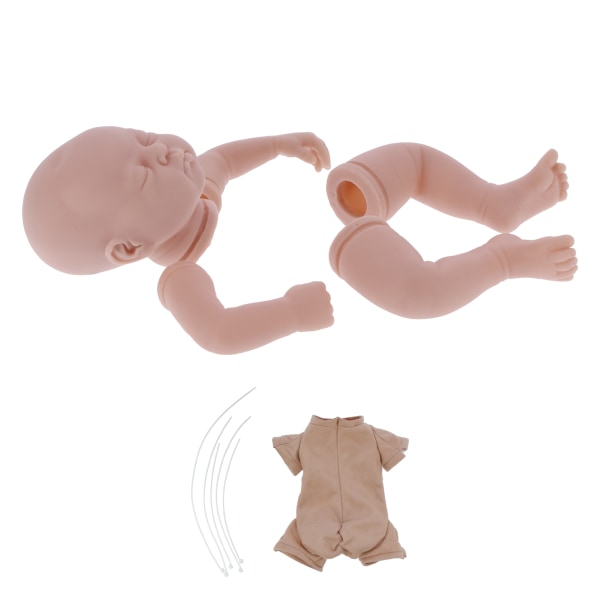 19 tommers simulering umalt Reborn Doll Kit Silikon Uferdig Baby Doll Mold Delesett