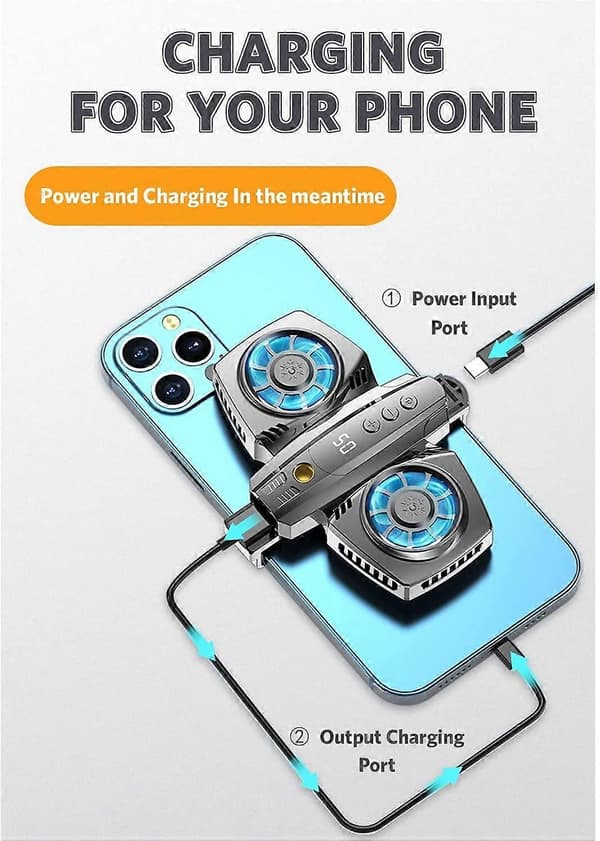 Semiconductor Phone Cooler, Phone Cooling Case with Temperature Display & Adjustment, Mobile Phone Radiator