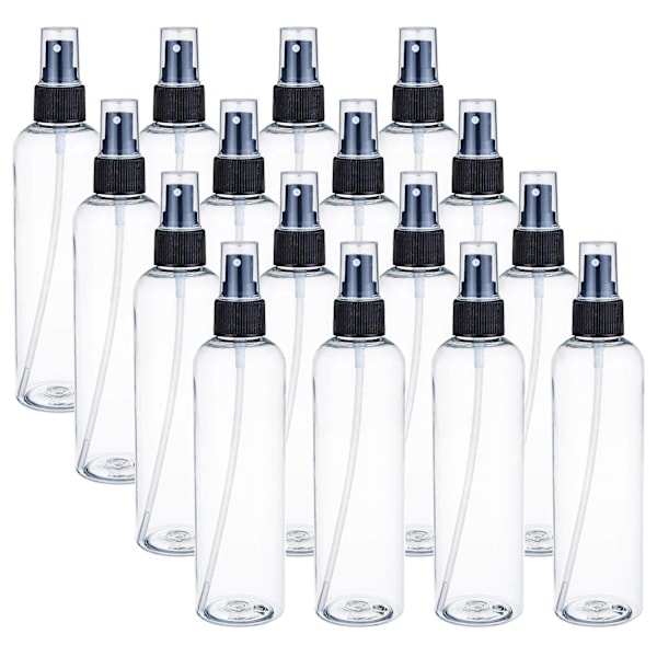 100 ml klare plastsprayflasker - 16-pakning, fine tåkesprayer for eteriske oljer, reise, parfymer