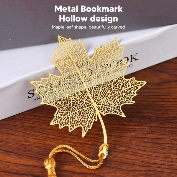 Maple Leaf bokmerke med dusk Utsøkte hule vene bokmerker for bokelskere forfattere lesere