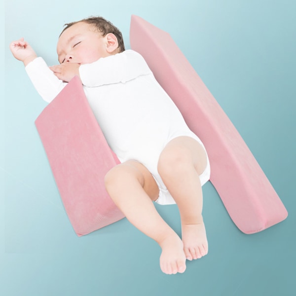 Baby Side Sleeping Wedge Pude Styling Pude Spædbarn Side Sovepositioner Anti-Opspytning af Mælk (Pink)