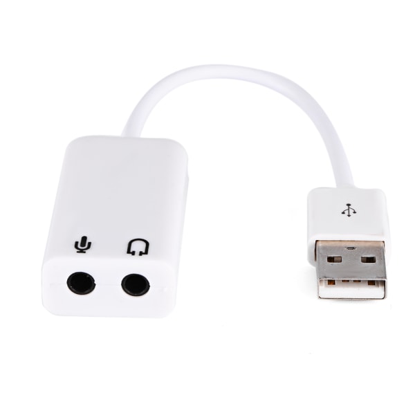 Hvit USB 2.0 Channel Virtual 7.1 effekt Xear 3D Audio Lydkort Adapter For XP