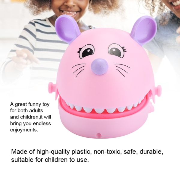 Hauska purema sormilelu hiiri suu purema sormipeli temppulelu vanhemman lapsen interaktiiviset lelut (vaaleanpunainen)