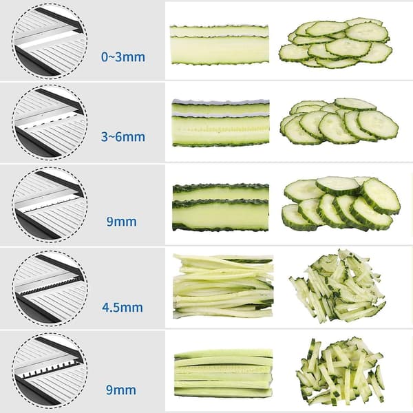 Multifunctional Vegetable Slicer - Professional Kitchen Mandoline, Makes Thick Slices from 1 to 9 mm
