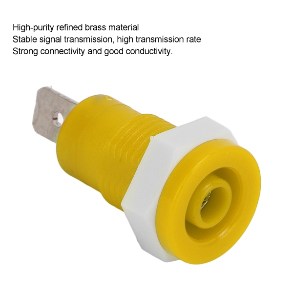 20 stk/sæt 4 mm bananstik hunstik - stabil strøm, messingterminal til skibe, autocampere, lastbiler (gul)