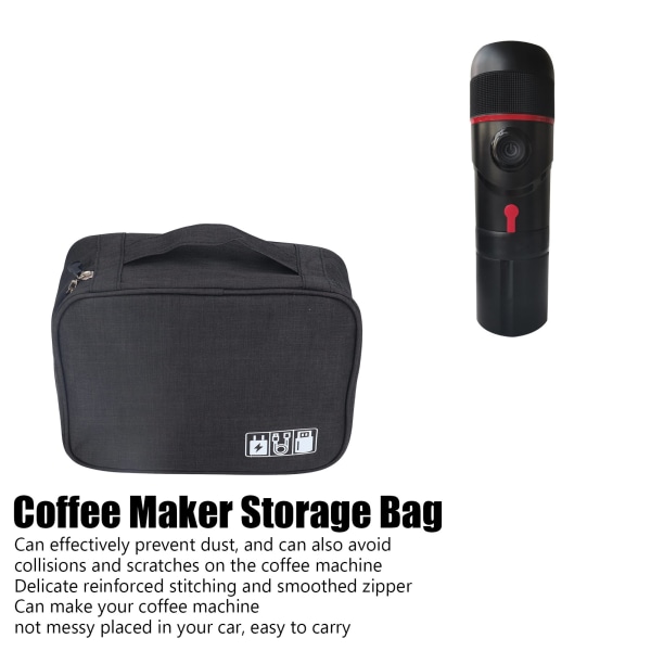 Kaffemaskine opbevaringstaske - multifunktionel udendørs rejsearrangør (sort, 1 stk)