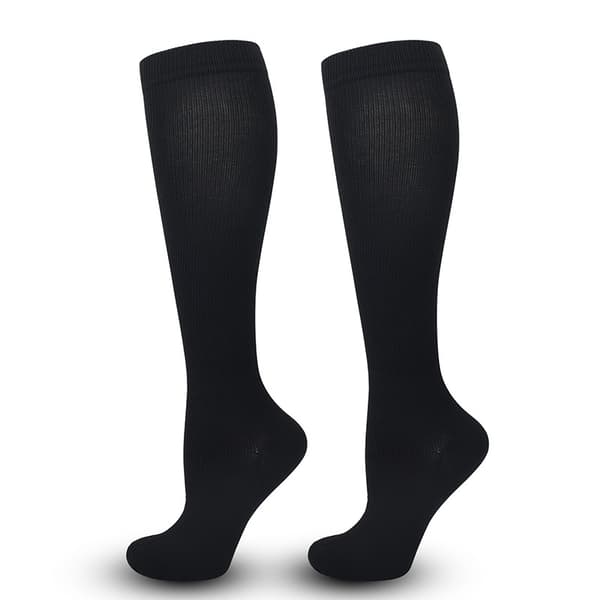 2 par kompresjonsstrømper for menn og kvinner, flystrømper, kompresjonsstrømper, løpesokker - Svart S/M black S/M (35-38)
