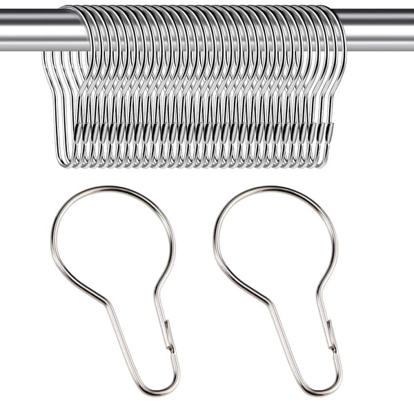 30 stk. Bruseforhængsringe, Forhængskroge, Bruseclips, Rustfrit stål Metal Rustfri Dekorative Kroge og Ringe