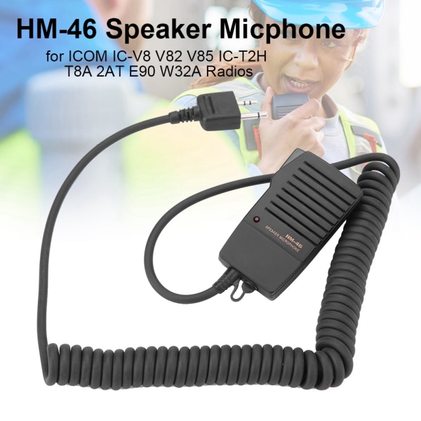HM-46 Handheld Speaker Micphone för ICOM IC-V8 V82 V85 IC-T2H T8A 2AT E90 W32A radioapparater