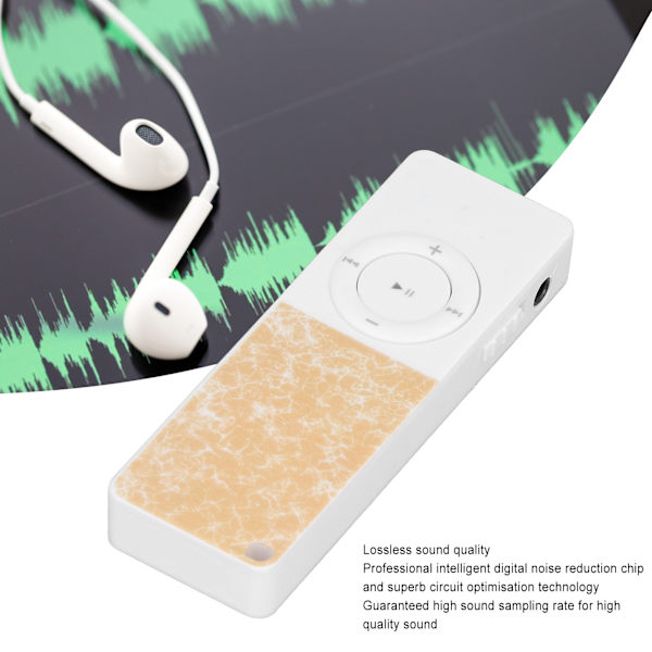 Ohut Klassinen HiFi Häviötön Äänen Musiikkisoitin - 64GB Kapasiteetti (Keltainen)
