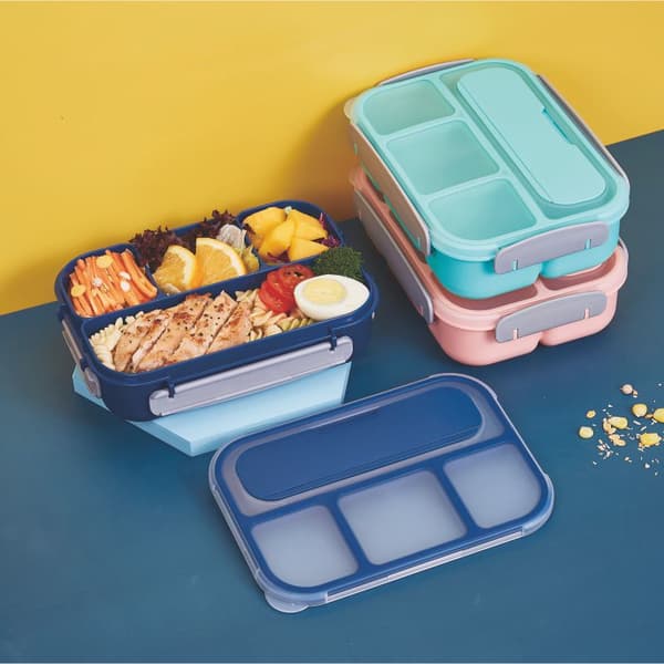 Fyrfack isolerad matlåda mikrovågsugn student enkel japansk stil matlåda rektangulär matlåda 22,6*16,1*5 cm