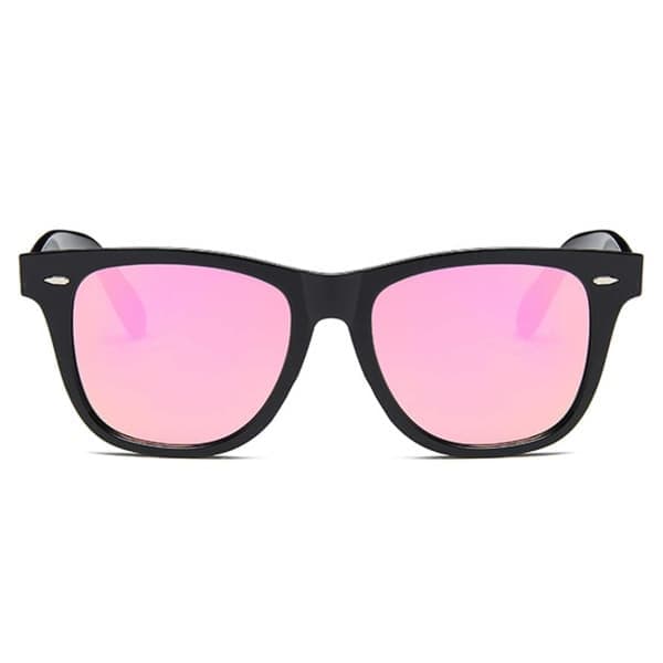 Sorte Wayfarer Solbriller Pink Spejlglas Sort