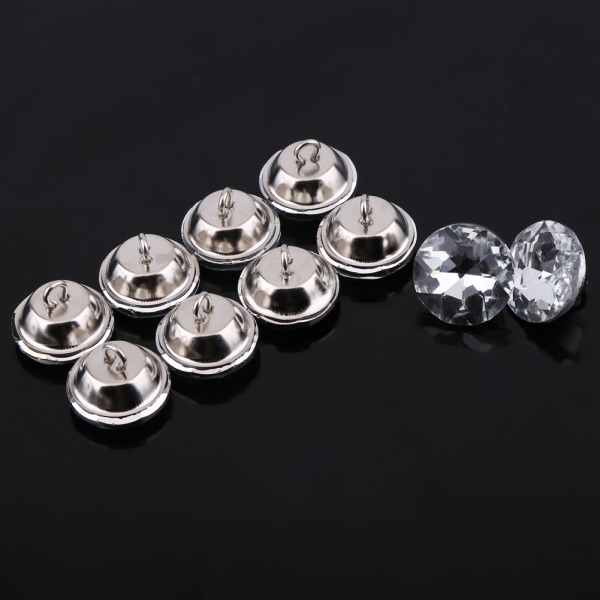 Diamante Silver Rhinestone Crystal Sömnadshantverk med runda knappar (20 mm)