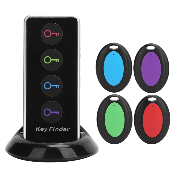 1 i 4 Wireless Key Finder Fjernbetjening Lyd Alarm Locator AntiLost Reminder