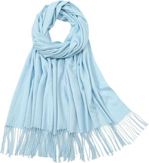 Pashmina-sjaler og -wraps til kvinder til bryllupssjaler til kvinder om vinteren Pale Blue