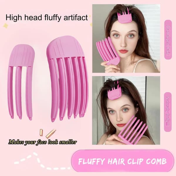 Fluffiga Lugg Locktänger 2-pack, Hårfästes Locktänger, Inga Märken Rotlyftande Klämmor, Unisex (Rosa, 2-pack)